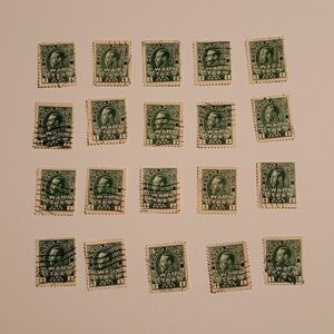 20 Canada 1915, 1 cent  War Tax stamps USED
